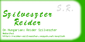 szilveszter reider business card